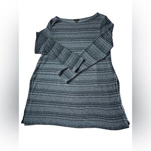 J. Jill Women's Blue/Charcoal Striped Light Sweater